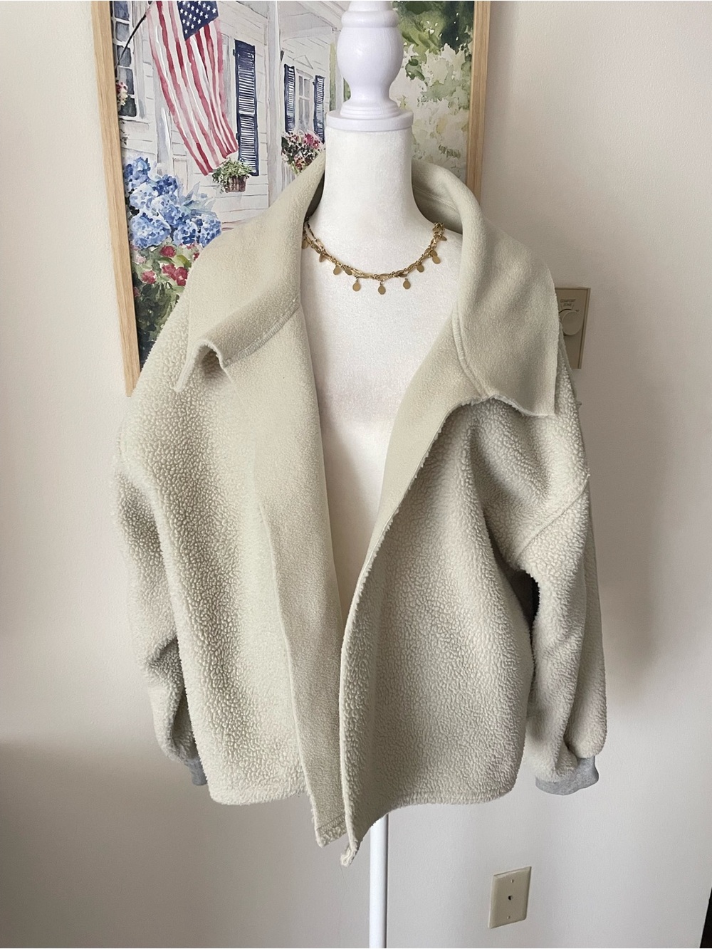 Free People We the Free Elk Mountain Fleece Sweater *Altered Jacket* Medium